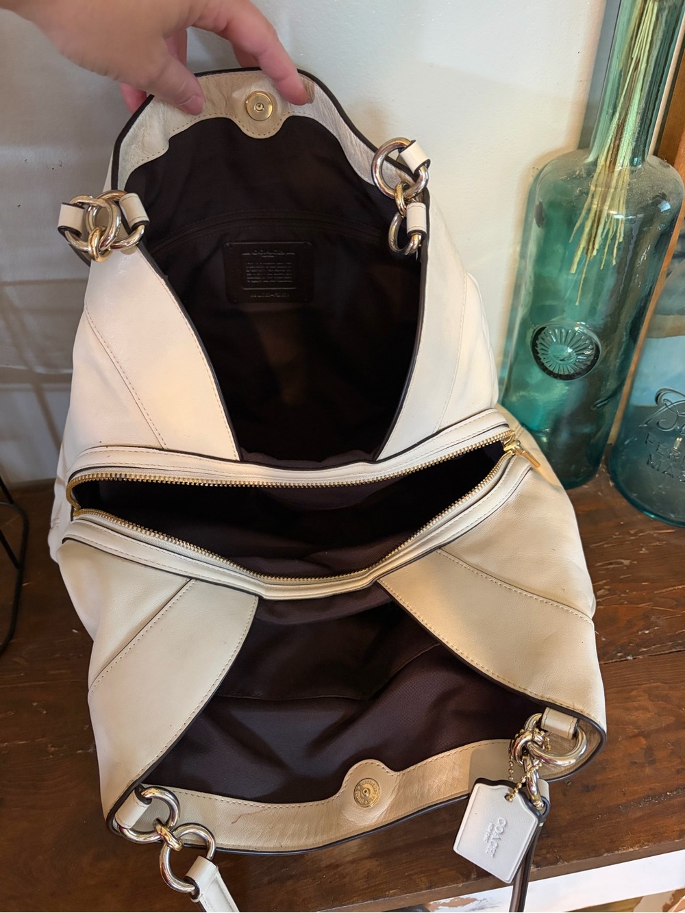 Coach Signature Lexy Shoulder Bag with Cream Trim F27579 - Picture 13 of 14